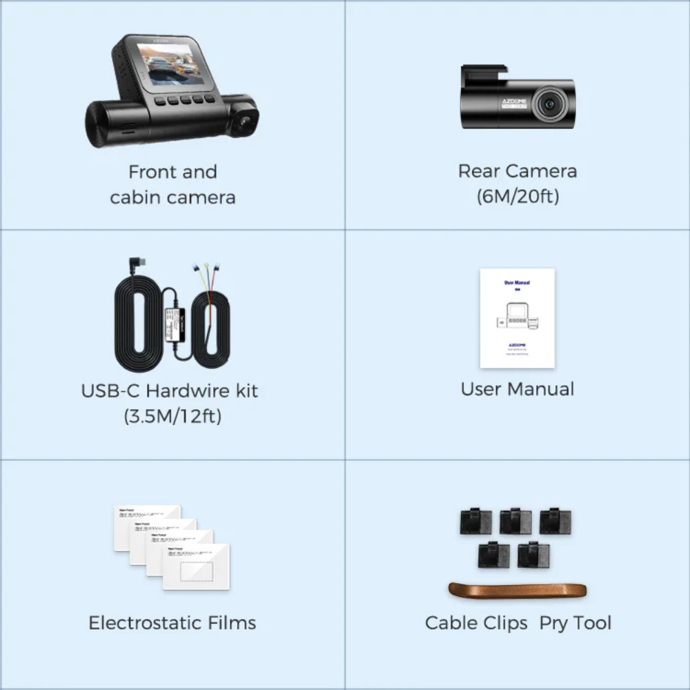 AZDOME S58 4G 3CH - Remote Live View & GPS Tracking.