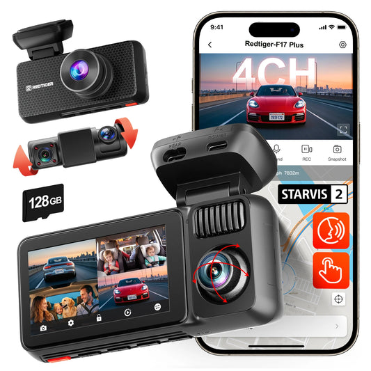 REDTIGER F17 Plus 4 Channel Dash Cam 2.7K+1080P*3