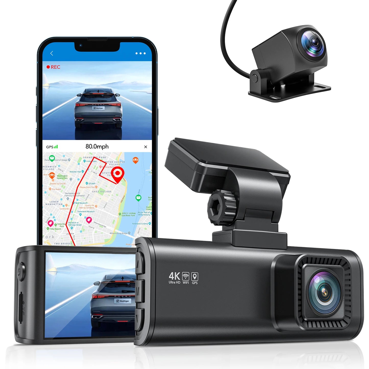 Redtiger F7NT Touch Screen 4K Dual Dash Cam