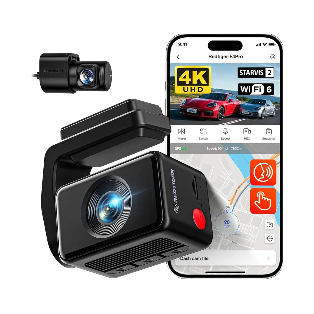 REDTIGER F4 Pro 4K Front Rear Dash Cam STARVIS 2 Sensor