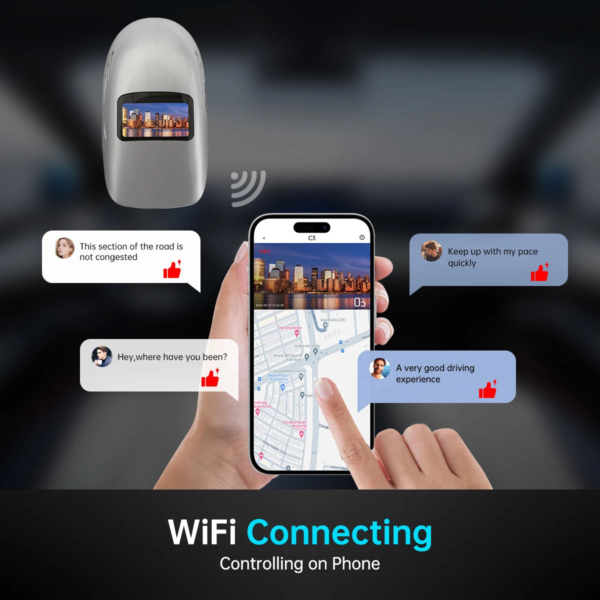 2.5K Dual Lens DVR 2K Front Dash Camera