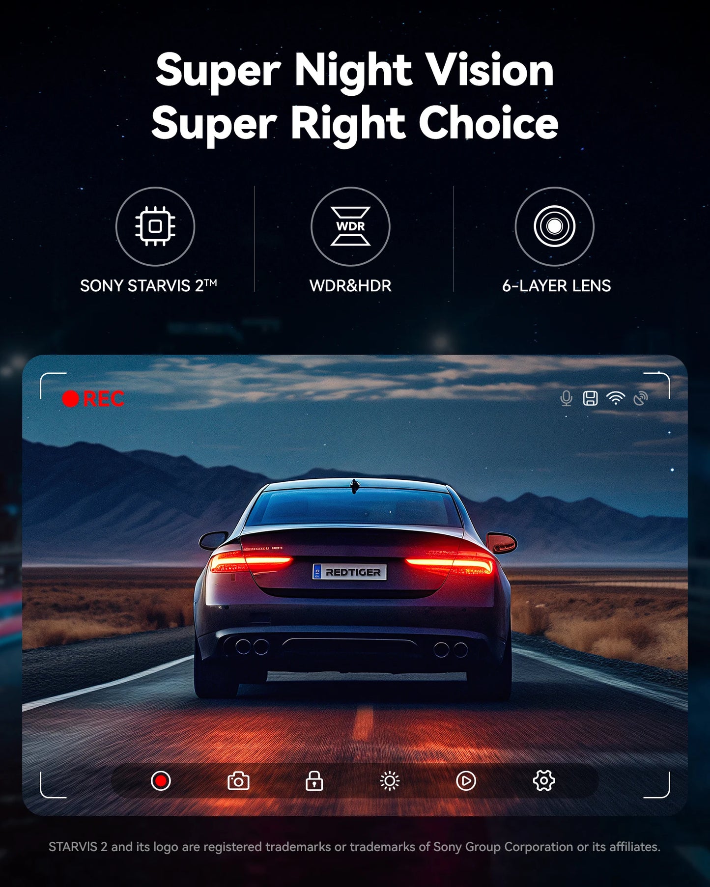 Redtiger F7NP 4K Front Rear Dash Cam.