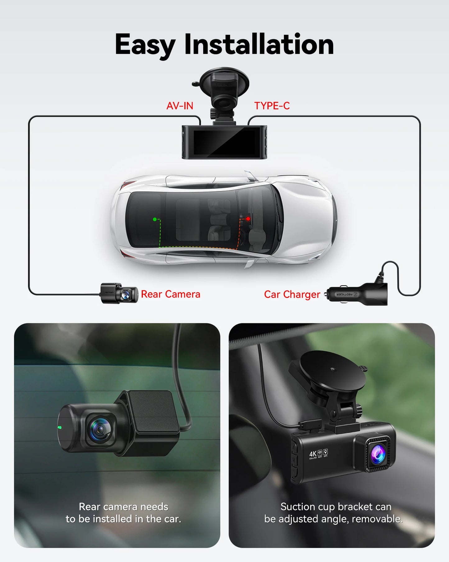 Redtiger F7NP 4K Front Rear Dash Cam.