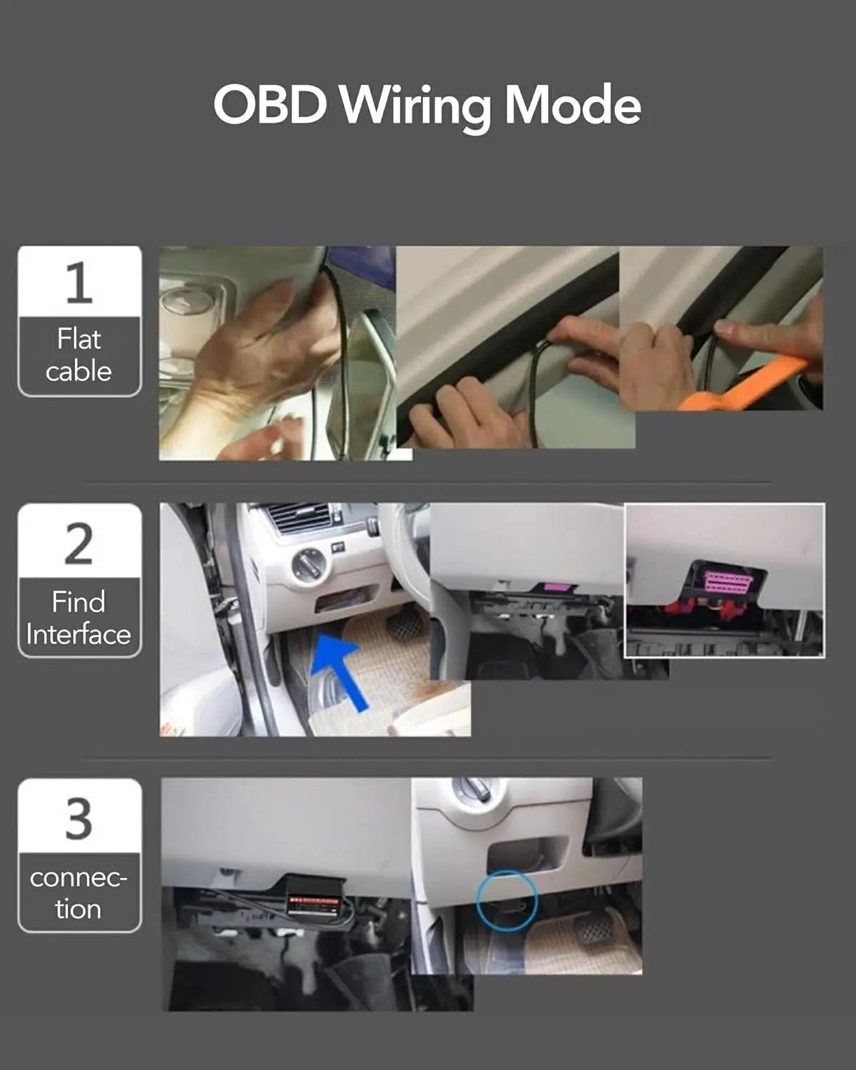 REDTIGER Dash Cam OBD Hardwire Kit Power Cable Type USB C Port