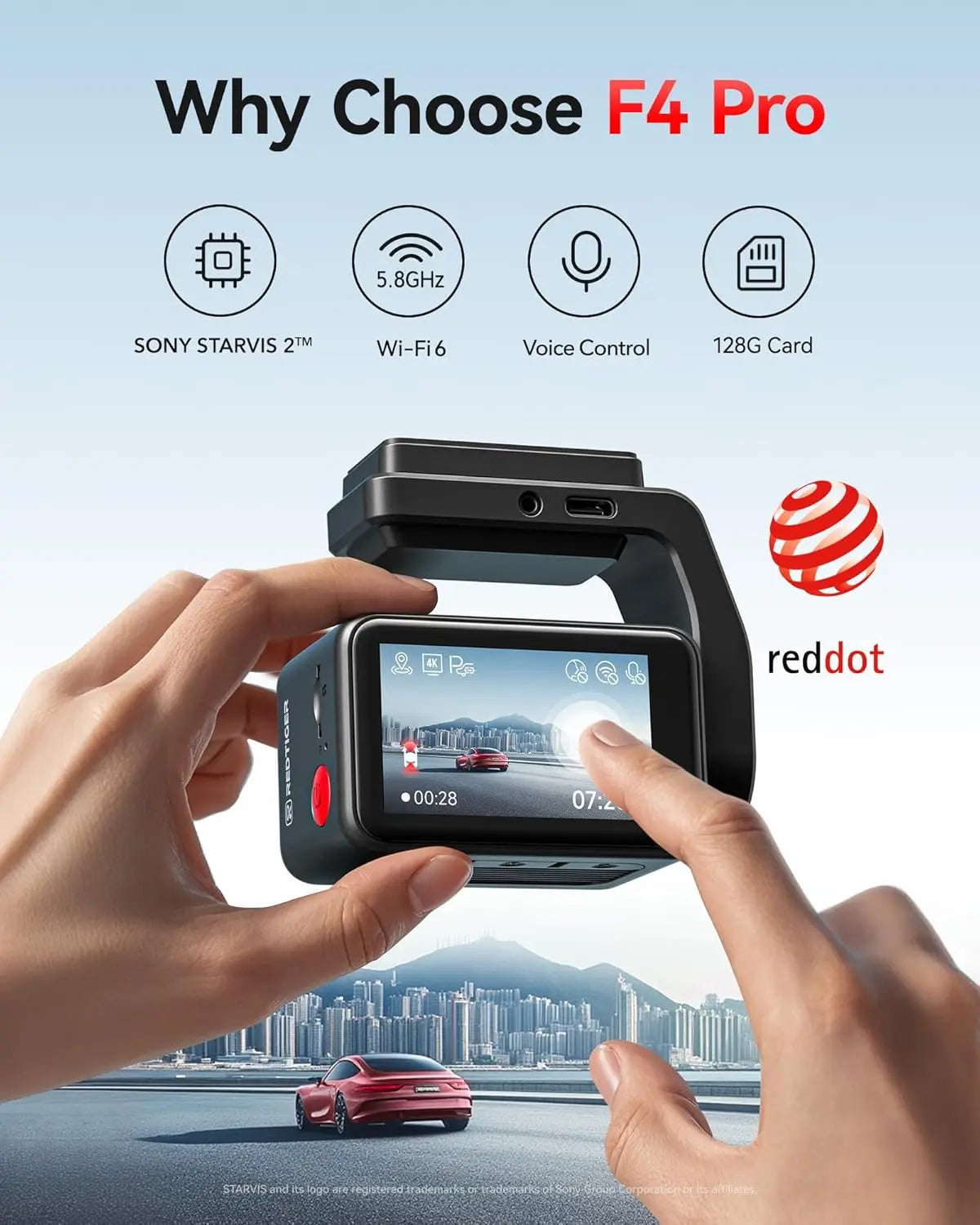 REDTIGER F4 Pro 4K Front Rear Dash Cam STARVIS 2 Sensor