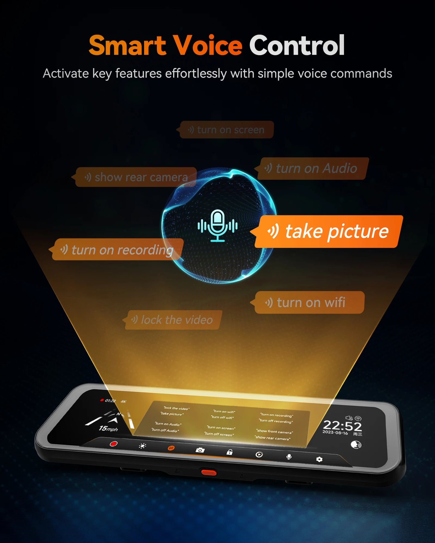 WOLFBOX G900 Tripro Cabin Version 3 Channel 4K Rear View Mirror Camera