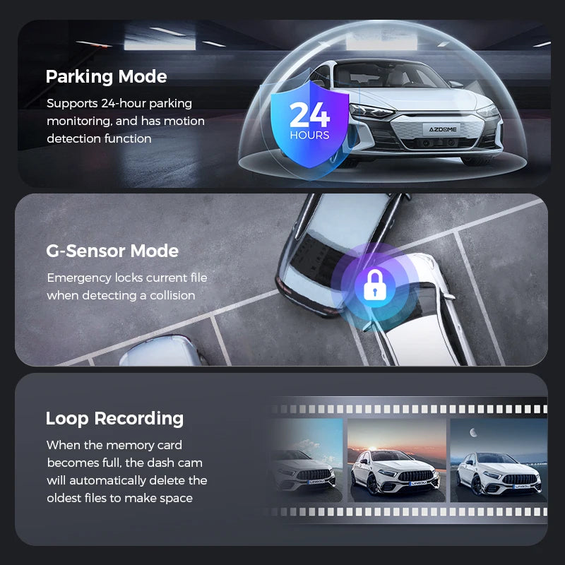 AZDOME M550 Max 4K 3 Channel Dash Cam, Dual STARVIS Sensors, 4K+2.5K+1080P.