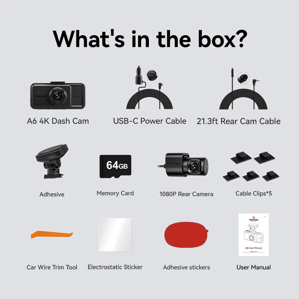 Redtiger A6 2.5k+1080P+1080P 3-Channel 5.8GHz Wifi