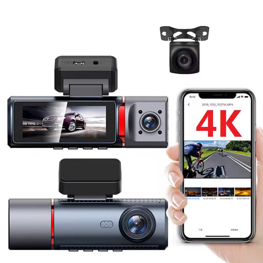 4K Dash Cam Front and Rear Car Camera Dashcam with App